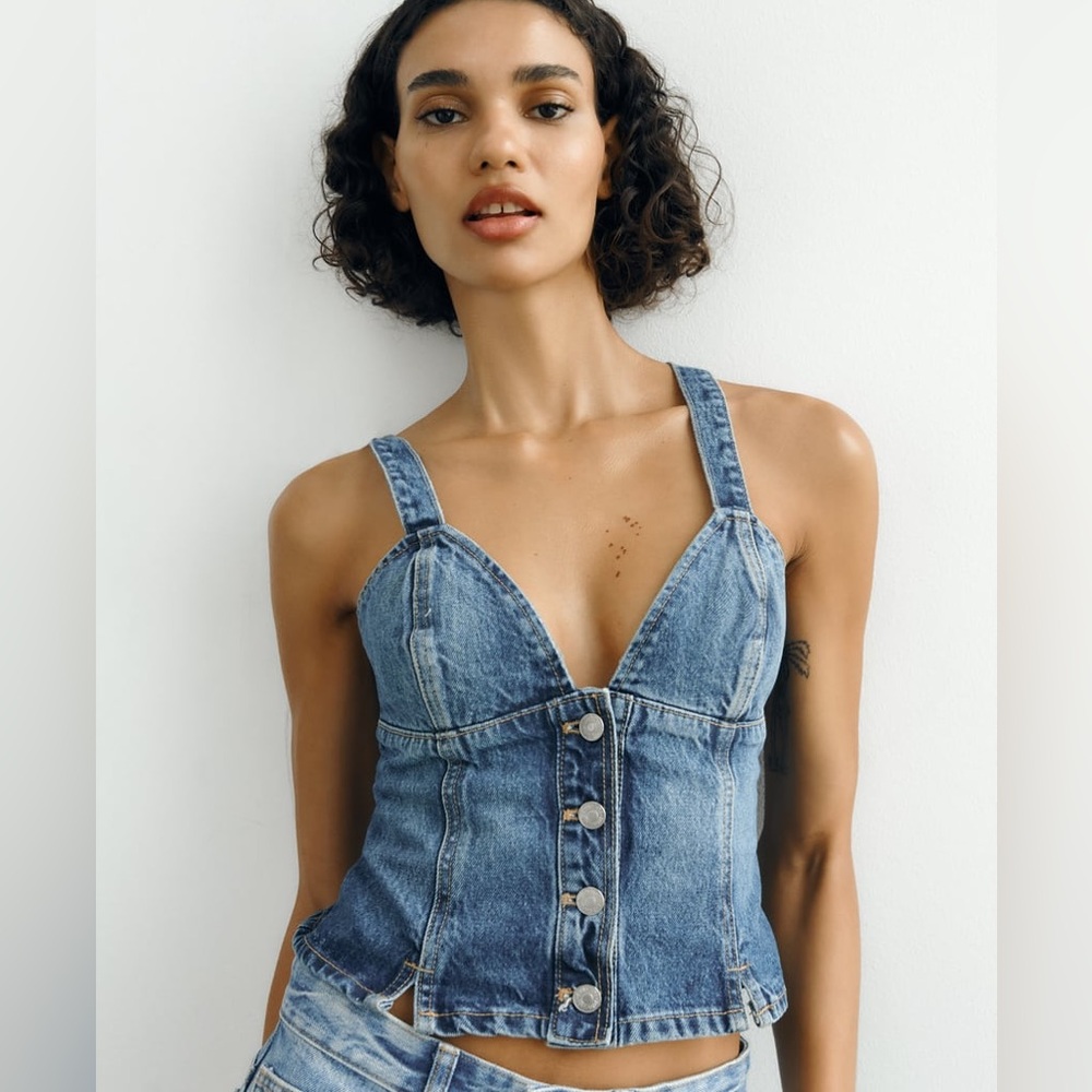 Zara Denim Top; Size XS; TAGS ON